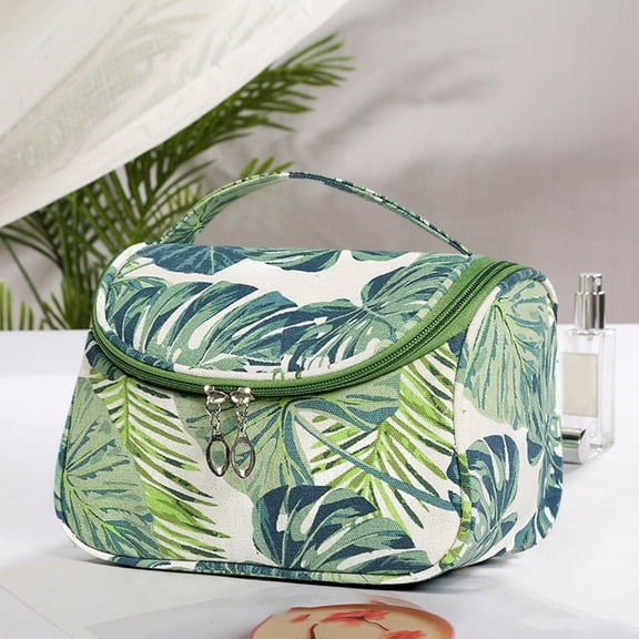 Danhjin Toiletry Bag Makeup Bag Tropical Canvas Cosmetic Bags Travel Toiletries Storage Pouch Purse for Women