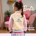 thumbnail image 6 of Barbie Girls Bomber Jacket, Zip-Up Bomber Jacket for Girls, Girl Power Outerwear, Varsity Jacket for Girls (Size 2T-6/6X), 6 of 11