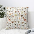 thumbnail image 4 of Pofeuu Mushrooms And Butterflies Print Double-sided plush pillowcase Square Throw Pillow Covers Pillows Cover for Living Room Bedroom Sofa Couch Cushion Cover（No pillow core）-22"x22", 4 of 7