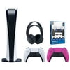 Sony Playstation 5 Digital Edition Console with Extra Pink Controller, Black PULSE 3D Headset and Surge FPS Grip Kit With Precision Aiming Rings Bundle