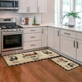 thumbnail image 3 of Farmhouse Kitchen Rugs Mat 2 Piece Set Buffalo Plaid Rooster Non Skid Rubber Washable Kitchen Rug Runner Floor Mats Farmhouse Decor Beige, 3 of 5
