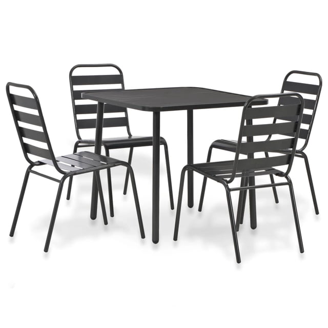 vidaXL Ensemble de Salle à Manger d'Extérieur 5 Pcs Acier Gris Foncé
