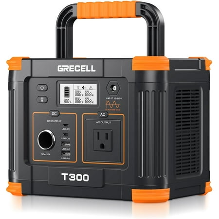 Portable Power Station 300W, 230.88Wh Solar Generator with 60W USB-C PD Output, 110V Pure Sine Wave AC Outlet Backup Lithium Battery for Outdoors Camping Travel Home Blackout