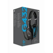 Logitech G432 Wired Gaming Headset, 7.1 Surround Sound, DTS Headphone:X 2.0, 50 mm Audio Drivers, USB and 3.5 mm Jack, Flip-to-Mute Mic, PC, Black