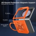 thumbnail image 3 of Dteck for Samsung Galaxy Z Flip 3 Case with 360° Rotatable Magnetic Ring Stand, Compatible with Mag-safe, Slim Thin Matte PC Shockproof Protective Phone Case for Women Men,Orange, 3 of 11