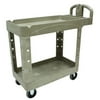 Rubbermaid Commercial Heavy-Duty 2-Shelf 500 lbs. Cap. Utility Cart, 17.13 x 38.5 x 38.88 - Beige