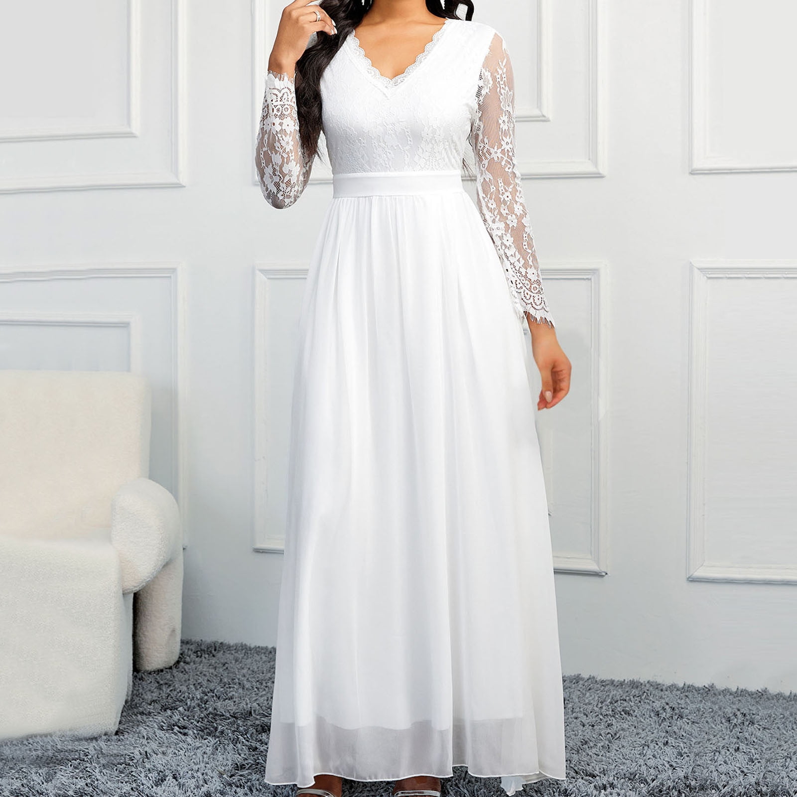 Sexy Formal Solid Lace Zipper V Neck Evening Dress Dresses Sexy Formal Solid Lace Zipper V Neck Evening Dress Dresses