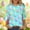 Sky Blue, variant on Royisotas Plus Size Happy Easter Shirt for Women Funny Bunny Rabbit T Shirt Easter Holiday Tops 3/4 Sleeve Tees