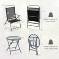 thumbnail image 3 of Gymax 3 Piece Patio Folding Chair Set w/ Coffee Table & Extra-Large Seat Porch Backyard Poolside, 3 of 9