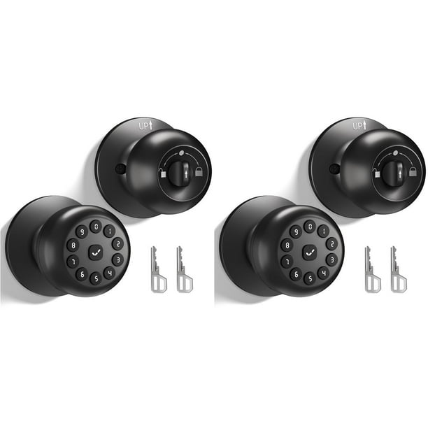 2X Perilla de Puerta Inteligente con Cerradura, Cerradura de Puerta de Entrada Sin Llave para Puerta de Entrada, Cerraduras de Puerta Inteligentes con Teclado, Bloqueo Automático