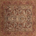 thumbnail image 1 of Ahgly Company Indoor Square Oriental Brown Traditional Area Rugs, 7' Square, 1 of 4