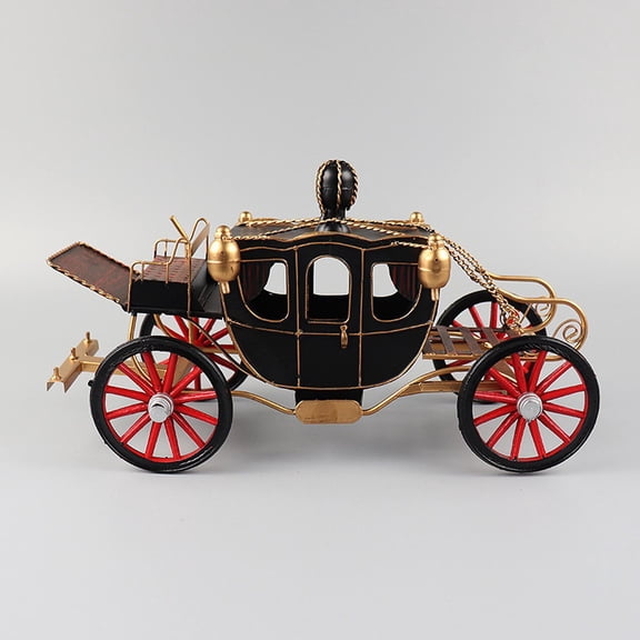 Fancyes Vintage Carriage Model ,Collectible Display Souvenirs Gift Living Room Ornament Novelty Decor Cabinet Piece Ornament, Black