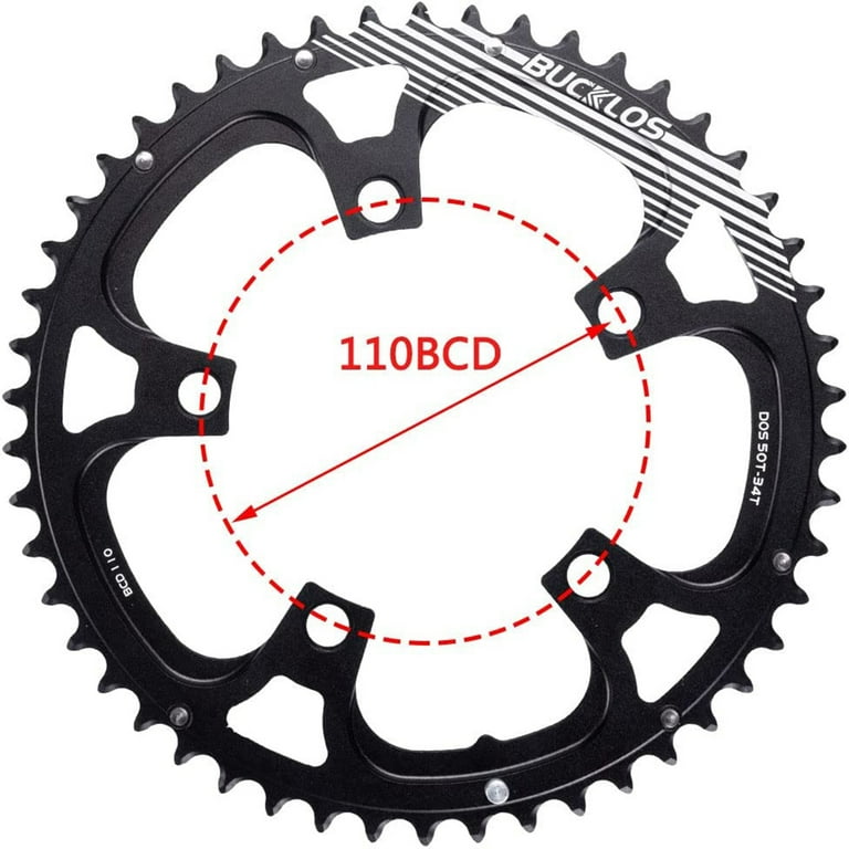 BUCKLOS 110BCD Bike Chainring Set with Pin, Double Round Bolts - Main Image