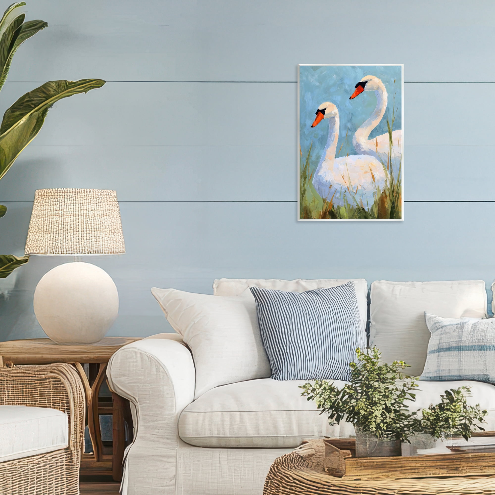 Stupell Industries Long Necks Swan Pear Wall Plaque Art, design by Petal Prints Design
