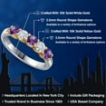 thumbnail image 2 of Gem Stone King 10K Two Tone Gold Purple Amethyst and White Moissanite Wedding-Bands Ring for Women | 0.80 Cttw | Round 3.5MM | Gemstone February Birthstone | Size 9, 2 of 7