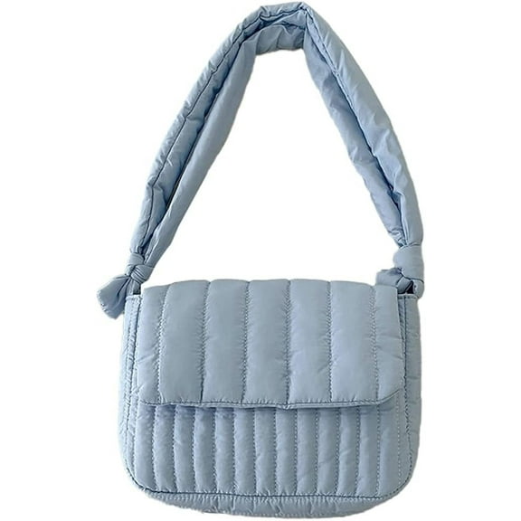 Kukuzhu Quilted Tote Bag for Women Padding Down Hobo Bag Fashion Large Shoulder Bag Message Bag