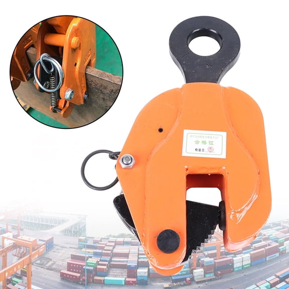 CNCEST 3 Ton Vertical Plate Lifting Clamp Steel Industrial with Lock Hook Chain Lifter