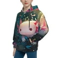 thumbnail image 2 of Vsdgher Whimsical Axolotl Fantasy Hoodie Youth Classic Hooded Pullover Sweatshirts Essentials Hoodie for Children (s-xl)-Small, 2 of 6