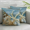 thumbnail image 3 of Qinduosi Nautical Coastal Beach House Welcome Relax Decorative Throw Pillow Covers,Ocean Themed Shell Starfish Seahorse Coral Pillow Cases Cushion for Beach House,Sea Lovers Gifts,Inch Set of, 3 of 5