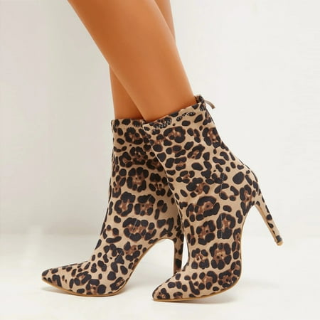 

Women s Boots Mid-Calf Boots For Women Retro Booties Point Toe Heel Boots