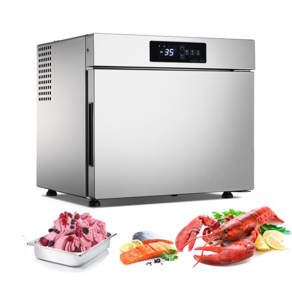 Kolice Commercial 32 L Congélateur de Comptoir à Choc, Refroidisseur à Explosion et Congélateur, Congélateur Coffre, Armoires de Congélateur pour Crème Glacée, Pâtisserie, Fruits de Mer, desserts, Viande - Température la Plus Basse -35 °C