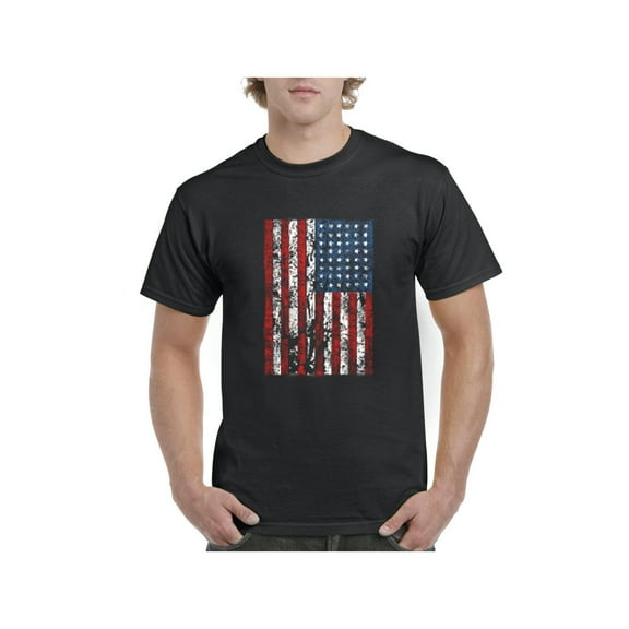 Men's T-Shirt Short Sleeve - American Flag 4th of July