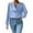 001_Blue, variant on AJHSAKLt Blouses for Women Dressy Casual Women's Blouse Ruffle Folds V Neck Tops Chiffon Shirt Loose Long Sleeve Shirts for Women Black