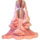 thumbnail image 1 of Vestido largo para mujer: mangas acampanadas con plumas, ideal para despedidas de soltera, 1 of 1