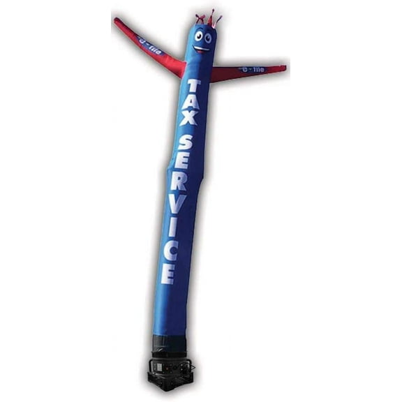 20ft Inflatable Tube Man Guy Puppet Dancer - Tax Service E-File Blue/Red - Complete with 1HP 2 Speed Air Blower