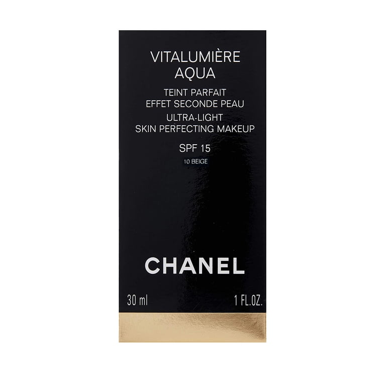 CHANEL Vitalumiere Aqua SPF-15 Ultra Light Makeup, #10 Beige