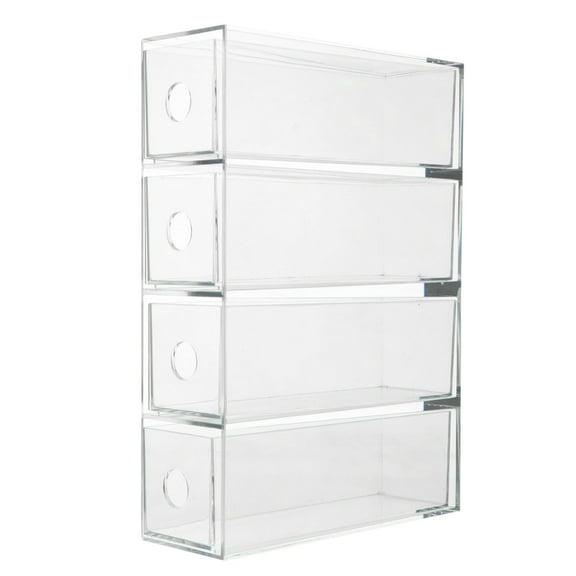 EXHUMKY 1Pc Acrylic Cosmetic Holder Makeup Storage Box with Clear Design
