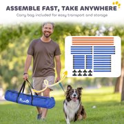 PawHut 4 Pieces Dog Agility Equipment, Dog Agility Course Backyard Set with Adjustable Height Jump Bars and Carry Bag for Indoor Outdoor