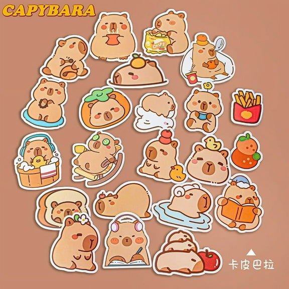 bxhwj Capybara Hand Account Stickers, Kawaii Planner Decals, Cute Journal Stickers, Decorative and Inspirational Stickers for Scrapbooking, School and Daily Use