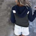 thumbnail image 6 of zfwon Hoodies for Women Printed Long Sleeve Sweatshirt Pullover Button Up V Neck Hooded Sweatshirt with Pocket Drawstring Autumn Winter Thermal Plain Jumper Tops, 6 of 6