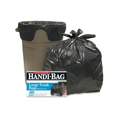 Webster, WBIHAB6FT60, Handi-Bag Wastebasket Bags, 60 / Box, Black, 30 gal