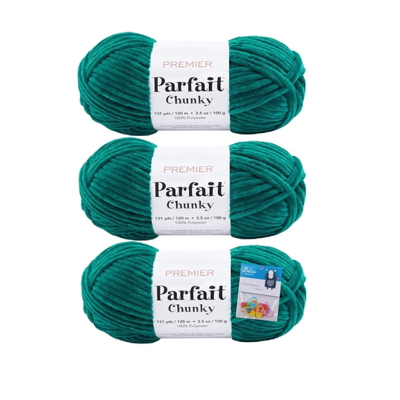Paquete de 3 unidades de felpilla gruesa Parfait de Yarns Premier Yarns, 100 g