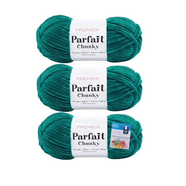 Paquete de 3 unidades de felpilla gruesa Parfait de Yarns Premier Yarns, 100 g