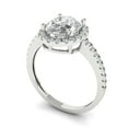 thumbnail image 2 of 2.27 ctw Halo Anniversary Ring for Women | Oval Cut Zirconia Diamond | Hyperallergenic Solid 18K White Gold, 2 of 5