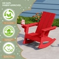 thumbnail image 4 of WestinTrends Ashore 3-Piece Kids Modern Rocking Chair With Cup Holder and Square Side Table Set, Red, 4 of 13