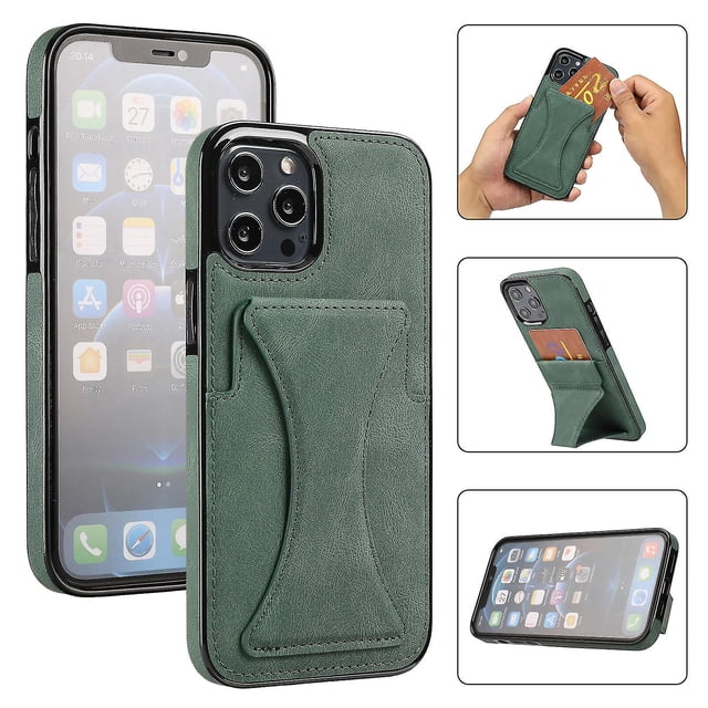 Funda para iPhone 14 Pro con tarjetero de piel sintética