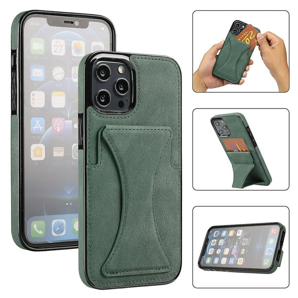 Funda para iPhone 14 Pro con tarjetero de piel sintética