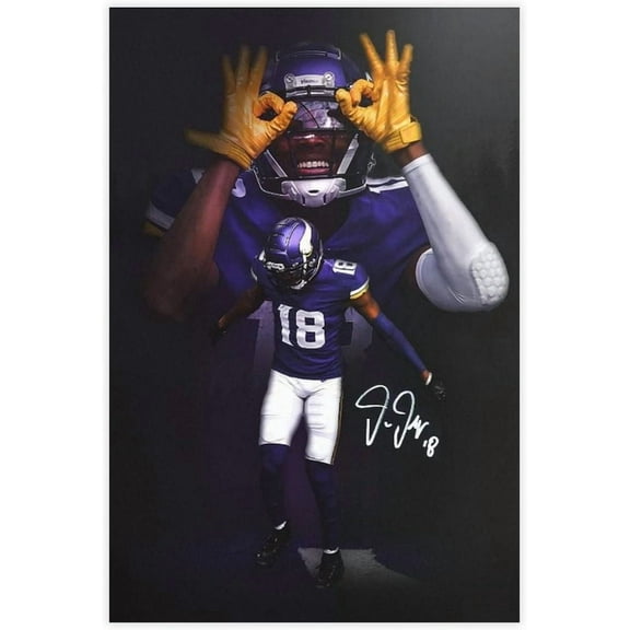 Sports Poster Justin Jefferson Poster Wall Art Decor Living Room Bedroom Decoration Size 24''x36''