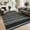 Black, variant on HIWEAVER Black 9' x 12' Neutral Plaid Area Rug for Living Room Washable Non Slip Modern Checked Indoor Carpet for Bedroom Decor Low Pile Farmhouse Floor Cover