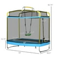 thumbnail image 3 of Outdoor Play Equipment Qaba 3-in-1 Trampoline for Kids, 6.9' Kids Trampoline with Enclosure, Swing, Gymnastics Bar, Toddler Trampoline for Outdoor/Indoor Use, Light Blue,Backyard Playset, 3 of 7