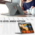thumbnail image 6 of Dteck Luxury Business Case for iPad Pro 11 inch (M4) 2024,Mangetic Leathe Card Slots Smart Case Built-in Pencil Holder Shockproof TPU 7 Viewing Angles Stand Folio Cover,Gray, 6 of 10