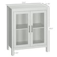 thumbnail image 2 of Homiyad Modern Bathroom Floor Cabinet, Freestanding Bathroom Storage Cabinet with Double Glass Doors and Adjustable Shelves, Off White, 2 of 7