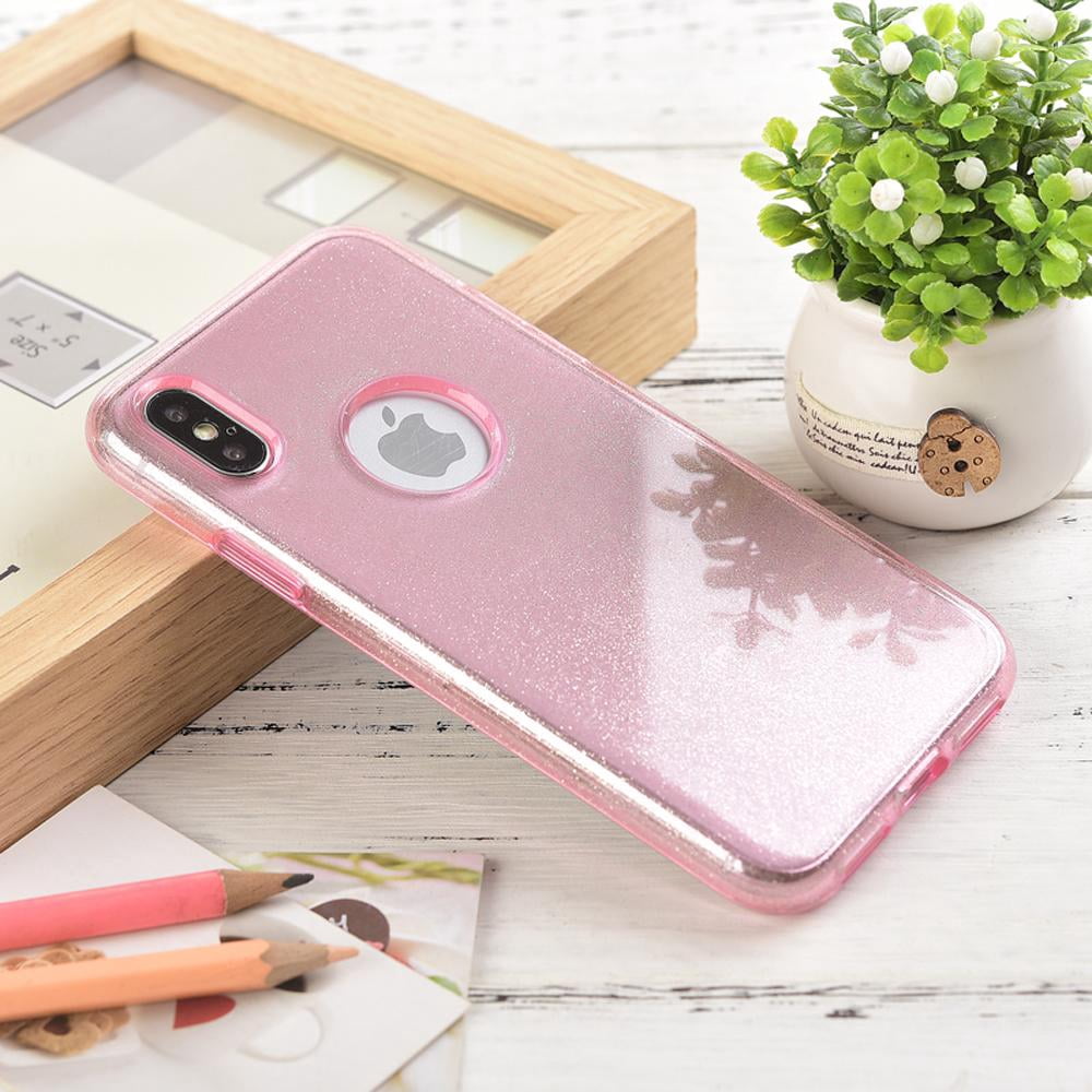Apple iPhone X Case, Transparent Clear, Clambo Crystal Series Hybrid Bumper Sprinkling Case for Apple iPhone X