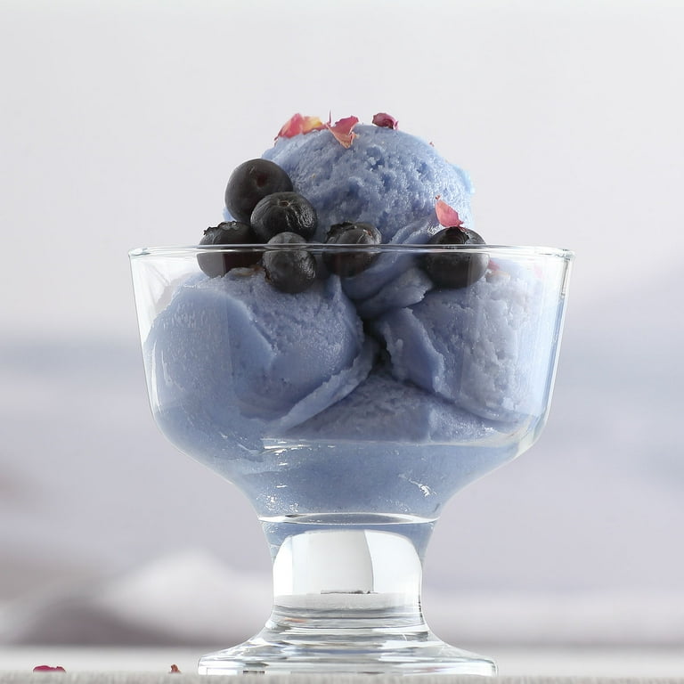 LAV Ice Cream Bowls Set of 6 Clear Glass Footed Serving Bowls 9.5 oz
