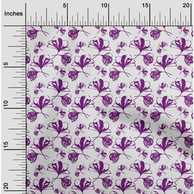 oneOone Rayon Purple Fabric Florals Craft Projects Decor Fabric Printed By The Yard 56 Inch Wide