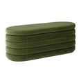 thumbnail image 2 of Jennifer Taylor Home Fuji 49" Upholstered Oval Storage Bench, Olive Green Performance Velvet, 2 of 7